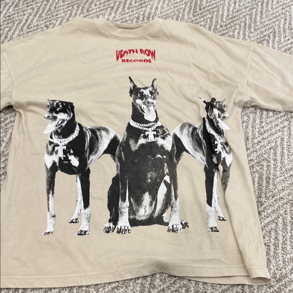 Beige Dog Graphic T-Shirt